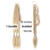 TASHEEMA Braided Ponytail Extension with Hair Tie for Women, 32 inch 1 Pack Blonde Ponytail Extension Straight Extra Long Ponytail Hair Extension