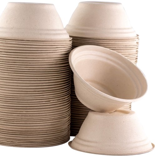 Mini Restaurant-Grade, Small 8 oz Bowls Bulk 100Pk. Great for Ice Cream, Chili or Soup. Disposable, Compostable Bowls are Allergen-Free, Leakproof and Microwave Safe for Hot or Cold Use