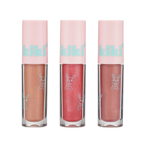 kiki TOO CUTE lip gloss 3 pcs set the original Kawaii makeup moisturizing shimmering colors
