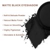 Mysense Matte Black Single Eyeshadow Palette, Pressed Powder Eye Shadow, Smooth Eye Black Powder Makeup, High Pigment Long Lasting Vegan & Cruelty Free, 202# Black