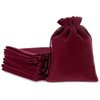 Lucky Monet 25/50/100PCS Velvet Drawstring Bags Jewelry Pouches for Christmas Birthday Party Wedding Favors Gift Candy Headphones Art and DIY Craft (25Pcs, Wine Red, 5” x 7”)