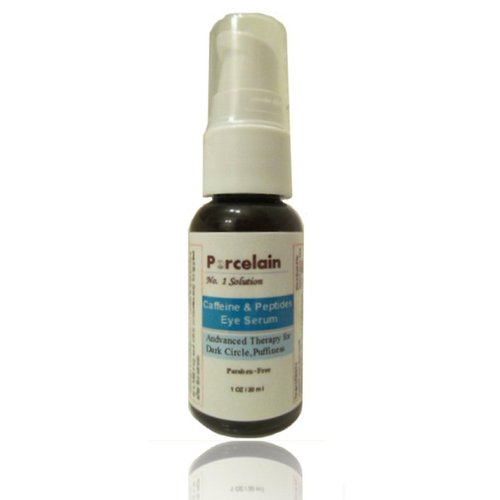 Caffeine & Peptides Eye Serum Enriched with Argireline®, Eyeseryl®, Haloxyl®, Coenzyme Q10, Caffeine, Vitamin C &E, Hyaluronic Acid Intensive Treatment for Dark Circles, Puffy Baggy Eye 1 oz