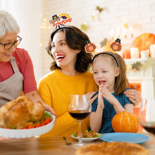 Yolyoo 9PCS Thanksgiving Turkey Headband Boppers for Thanksgiving Costume Accessories Headband Party Favors OneSize Fits All
