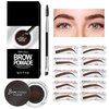 Eyebrow Stamp Stencil Kit Eyebrow Pomade Waterproof Eye Brow Stamping Kit Brow Stamp Trio Kit 10 Eyebrow Stencils With Dual Ended Brow Brush Perfect Natural Brow Pomade Brow Eyebrow Kit Deep Brown