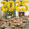 New Years Eve Party Supplies 2025, 40" Gold Number 2025 New Year Helium Balloons for Boys Girls, Class of 2025 Graduation Mylar Foil Balloons for Men Women New Year Celebration Prom Party Decorations