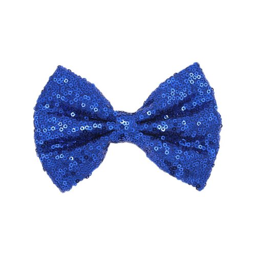 Lofruiin Girl's Lovely Fashion Bow Hairpin Sequins Hair Clip for Daily Life Travel Party Festivals (Royal Blue)