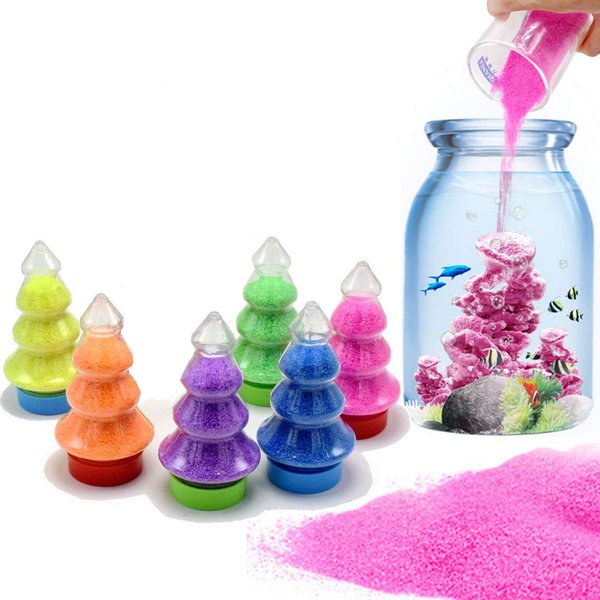 XIAOHONG 6 Pack Colorful Magic Sand - Space Sand Hydrophobic Sand Play Sand Colored Sand Toys Gifts for Kids,Stress Reliever, Learning Tool, Novelties, Party Favors