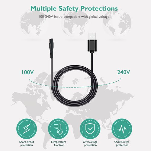 USB Charging Cord Compatible with Skull Pitbull, Palm, Butterfly Kiss and Beast Clipper PRO Shaver, Charger Adapter for Skull Pitbull Gold PRO Pitbull Platinum PRO Pitbull Silver PRO Razor Cord