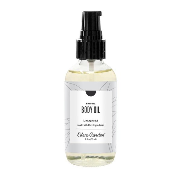 Edens Garden Unscented Bath & Body Oil – Gentle Moisturizer with Pure Vitamin E, Coconut Oil & Camellia Seed Oil for Sensitive Skin – After Shower Hydrating Formula for Men & Women, 2 fl oz (59 ml)