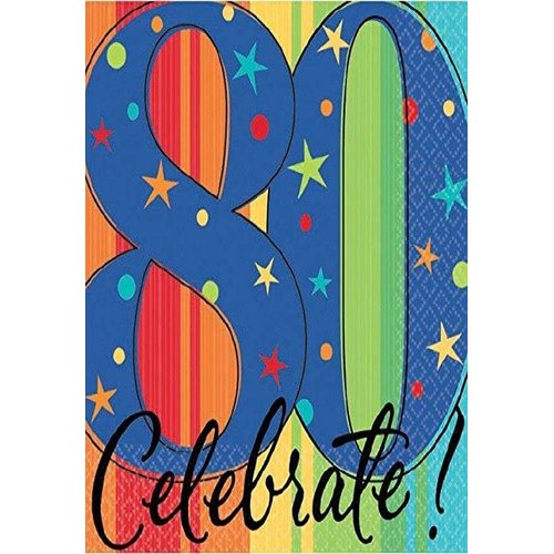 80th Birthday Beverage Napkins