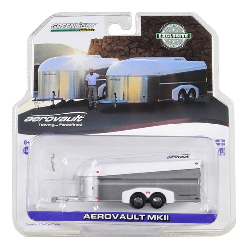 Aerovault MKII Trailer Silver with White Top Hobby Exclusive 1/64 Diecast Model by Greenlight 30008