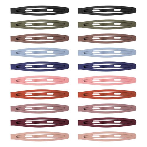 Giantree 20 Pcs Snap Hair Clips for Women, Metal Hair Barrettes Non-Slip 2.5" Hair Snap Clips for Women Thick and Thin Fine Hair (10 colors)