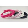 Hixixi 20pcs pack Girls/Women Diy Satin Fabric Ribbon Headbands Width 10mm(5 Black 5 Wihte 5 Pink 5 Rose Color/set)