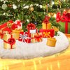 Konsait Plush Christmas Tree Skirt - Round Snow White Xmas Tree Mat Base Cover for Holiday Home Decorations, 31Inch/78CM
