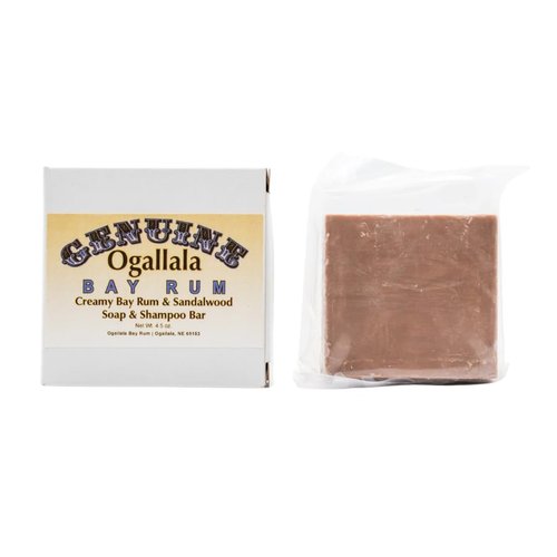 Ogallala Bay Rum | All In One Bath Soap and Shampoo Bar | 4.5 oz Bar | Old Fashioned Bay Rum | Sandalwood Scent
