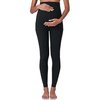 POSHDIVAH Women's Maternity Workout Leggings Over The Belly Pregnancy Yoga Pants with Pockets Soft Active Wear Work Pants Black Medium