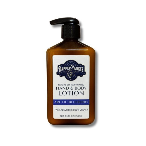 Dapper Yankee Natural Hand & Body Lotion for Men - Arctic Blueberry - Blueberry Scent, Men's Lotion, Hydrating