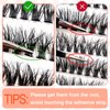 Self Adhesive Lash Clusters Kit 160 Pcs Flu-ffy 10-16mm DIY Eyelash Extensions Kit, No Glue Lashes Press On Lashes, Pre Bonded Lash Clusters with Eyelash Brushes and Lash Tweezers(No Glue 40D+50D)