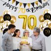 Jobkoo 70th Birthday Decorations Men, Black Gold 70th Birthday Party Decoration Women Golden Black 70th Birthday Balloons 70th Cake Topper Happy 70 Birthday Banner for 70 Year Old Birthday Supplies