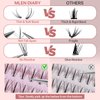 MLEN DIARY Individual Lashes 296 Clusters Lashes 4 Types Manga Lashes Individual Natural Look 9-13mm Eyelash Extension Kit for Make Up DIY