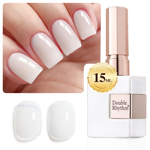 Double Rhythm 15ML Gel Polish Jelly Sheer Pastel Light Milky Color 1 PC 0.53 OZ Bottle UV Nail Po...