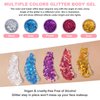 Silver Body Glitter,Face and Body Glitter Gel, Hair Glitter Gel, Glitter Gel Makeup, Glitter for Face and Hair,Festival Rave Body Glitter,Chunky Hair Sparkling Halloween Glitter Gel for Women