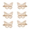 Ruwado 3 Pairs Butterfly Hair Clips Metal Gold Silver Vintage Retro Small Claw Hairpin Hair Styling Barrettes Accessories Supplies for Kids Girls Teens Women (Gold)