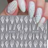 Halloween Nail Art Stickers Decals 5D Embossed Skeleton Nail Decals 2PCS Fantasy Bone Skeleton Design Halloween Nail Stickers Nail Art Supplies for Women Girl Halloween Manicure Nail Art Decorations