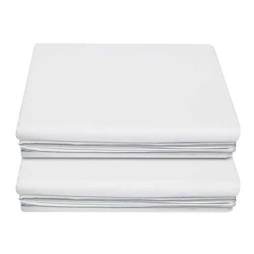 Lirex Flat Sheet (2-Pack), Twin Size Extra Soft Brushed Microfiber 1800 Microfiber Flat White Sheets, Machine Washable Wrinkle Free Breathable