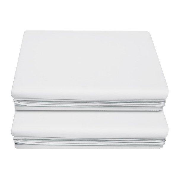 Lirex Flat Sheet (2-Pack), Twin Size Extra Soft Brushed Microfiber 1800 Microfiber Flat White Sheets, Machine Washable Wrinkle Free Breathable