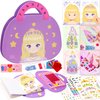 4-in-1 Dress Up Game Set Princess Fantasy Makeup, Pretty Pretty Princess Game, Girls Toy Kit with Diamond Painting & Princess Dress Up Set, DIY Paper Makeup Arts and Crafts for Kids 4-6