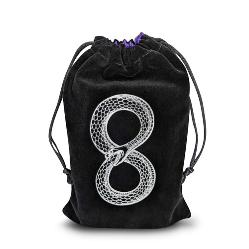 Miriyan Mystical Serpent Tarot & Dice Bag I Velvet & Satin Drawstring Pouch Ideal Size for Tarot Cards & Oracle Cards, DND, D&D, Dungeons and Dragons Accessories, Runes & Jewelry I Travel & Gift Bag