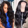 YLOIJO Body Wave Lace Front Wigs Human Hair Transparent Lace Frontal Wigs for Black Women Glueless Wigs, 26 Inch Artificial Human Hair Pre-Plucked with Baby Hair