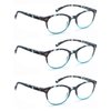 OLOMEE Reading Glasses Women Men Readers 2.5 Small Round Eyeglasses for Reading with Comfortable Spring Hinge Lightweight 3 Pack