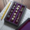 Forged Dice Co. Premium 3-Row Dice Case - Combination Dice Box and Dice Tray - Protects Polyhedral Dice Sets - Felt-Lined Storage Rows - Magnetic Lid Closure - Perfect Metal Dice Storage Box - Purple