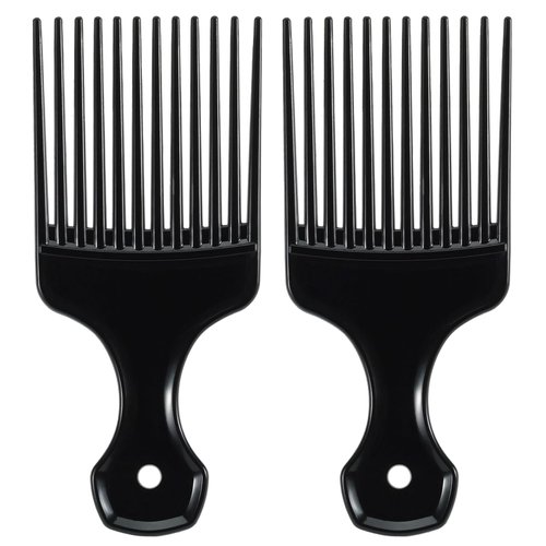 2 Pcs Hair Pick Comb Wide Tooth Comb Lift Hair Comb for Hair Styling Detangling Plastic Afro Comb for Women Men