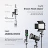 NEEWER Camera Flash Bracket H-Type Mount with Umbrella Softbox Holder, 180° Swivel Adjustable Metal Light Stand Adapter with 1/4" to 3/8" Screw Adapter for Speedlite LED Lamp Light Stand Tripod