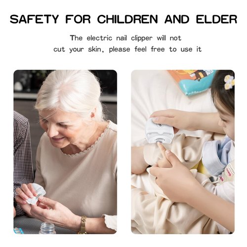 Electric Nail Clipper,Automatic Baby Electric Nail Trimmer,2 Speed Nail Clipper, Rechargeable Nail Kit for Elderly, Baby Nail Trimmer Electric,LED Light Manicure Set,Nail Clippers Gift for Kids,Adult