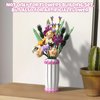 Vase for Lego 10280 10328 Flower Bouquet Building Decoration Set and Artificial Flowers, Pink Vase Building Blocks for Valentine's Day Gift for Her and Girls, Home Decoration, Vase Only