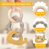 Yobkira Natural Wood & Silicone Teether Ring with Gift Package，Baby Teething Toys Best for Babies 3 Months UP，Cute Whale，100% Food-Grade Silicone (Yellow)
