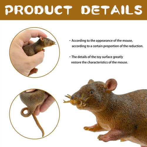FUNSCENE Reptile Toy with Mouse, Soft Rubber Squishy Toy, TPR Super Stretch Animal Toys for Kids, Perfect for Gifts, Party Favors, and School Projects (Mouse)
