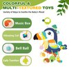 Jollybaby Musical Activity Pull String Hanging Toy for Baby Stroller Car Seat Crib Play Gym, Plush Stuffed Toucan Toy for Carseat with Music Teether Rattles, Sensory Toy for Baby Gift