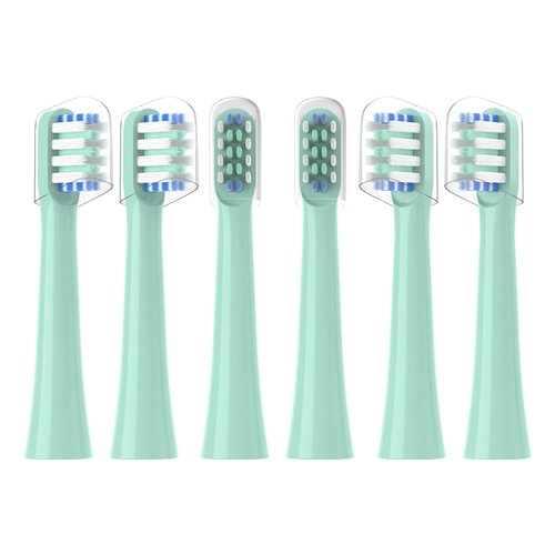 Replacement Toothbrush Heads Compatible with Colgate Hum Connected Smart Battery Toothbrush Refill Head, Green, 6 Pack