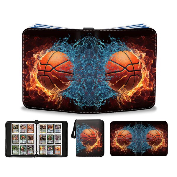 Basketball Card Binder 900 Pockets - Basketball Card Binder with Sleeves, Sports Cards Storage Organizer for Football Basketball Baseball Soccer Trading Cards Fits 900 Cards with 50 Removable Sleeves