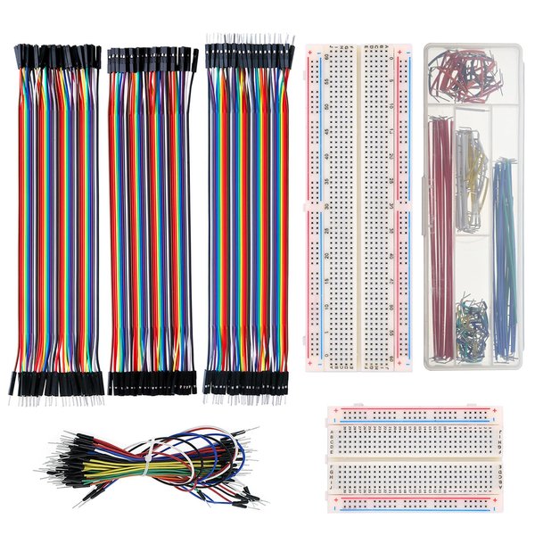 ALLECIN Solderless Electronics Breadboard Jumper Wires Kit 400 830 Tie Point Breadboard 14Values Solid Jumper Wire 126pcs U-Shape Male to Male Bread Board Cable Wire Dupont Ribbon Cables for Arduino