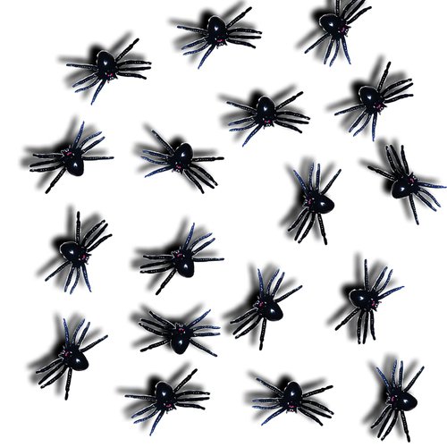 Lechay 100 Pcs Halloween Realistic Plastic Spider,Small Size Fake Spider Prank Prop Joke Toys for Halloween Decorations, Plastic Spiders Halloween,Great Party Favors 100 Pcs (100 pcs)