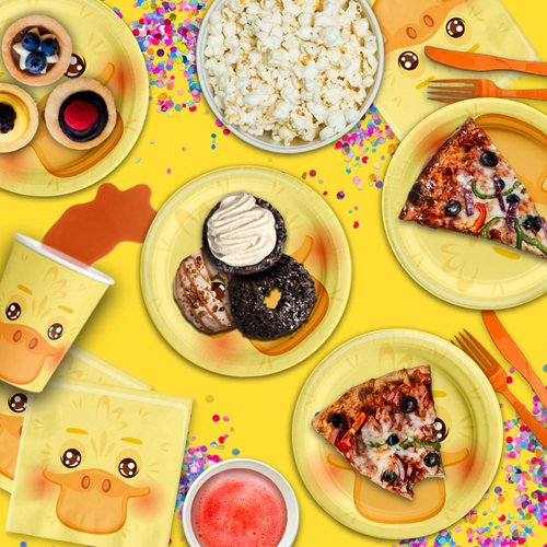 Duck Birthday Party Supplies Set Plates Napkins Cups Tableware Kit for 16