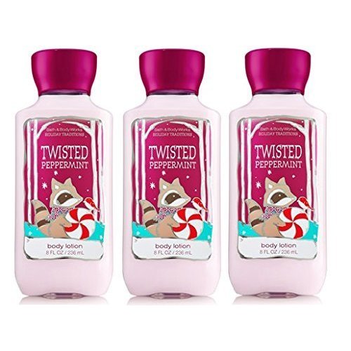 Lot of 3 Bath & Body Works TWISTED PEPPERMINT 8oz Body Lotion
