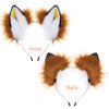 Fox Cat Fur Ears Hair Headwear Wolf Animal Halloween Cosplay Costume Faux Cat Fox Long Fur Ears Anime Costume Headband Brown