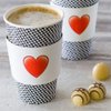 Restaurantware SLEEVES ONLY: Restpresso 5.1 x 2.8 Inch Coffee Cup Sleeves 50 Corrugated Hot Cup Sleeves - Heart Emoji Heat-Tolerant White Paper Disposable Coffee Sleeves Secure Grip